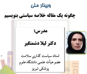 وبینار ملی چگونه یک مقاله خلاصه سیاستی بنویسیم